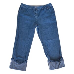 J. Jill Genuine Fit Wide Cuff Denim Jeans Size 14